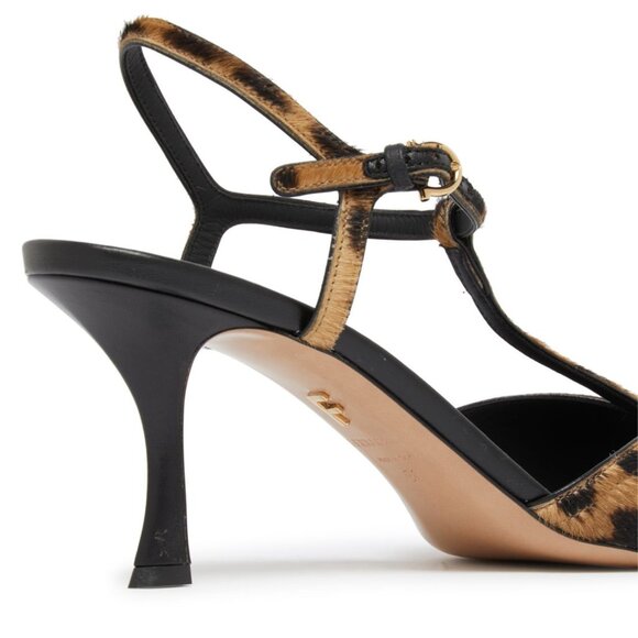 New in Box NIB Ferragamo Ely Leopard T-Strap Sandals Size 9.5 / 39.5 ($1250) - Picture 4 of 8